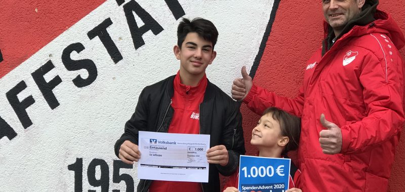 Volksbank Herrenberg fördert Jugendarbeit beim SVA mit 1.000€